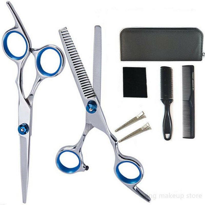 1 set Professional Hair Cutter Comb Hairdressing Scissors Kit Hair Cutting Scissors Hair Scissors Tail comb Hair Cape 30#
