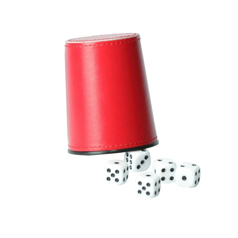 New Leather PU Trumpet Flannel Dice Cup Bar KTV Entertainment Dice Cup With Dices