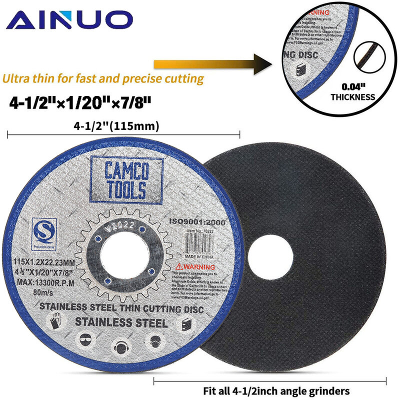 Металлический режущий диск 115 мм 4 1/2 дюйма отрезные колеса из нержавеющей стали откидные шлифовальные диски угловая шлифовальная машина