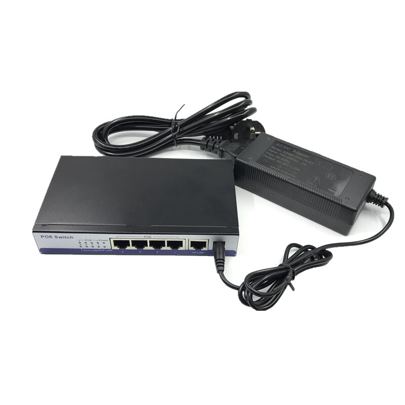 Commutateur rj45 poe 802.3af 8 ports alimentation 10/100 w pour caméra ip nvr ip, point d'accès wifi pour téléphone, 8-15.5 mbps