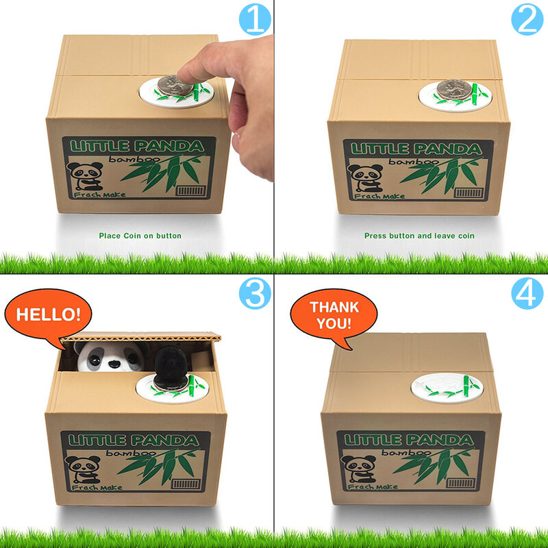 Panda Katze Dieb Geld Boxen Spielzeug Piggy Banken Geschenk Kinder Geld Boxen Automatische Stola Münze Sparschwein Geld Sparen Box spardose