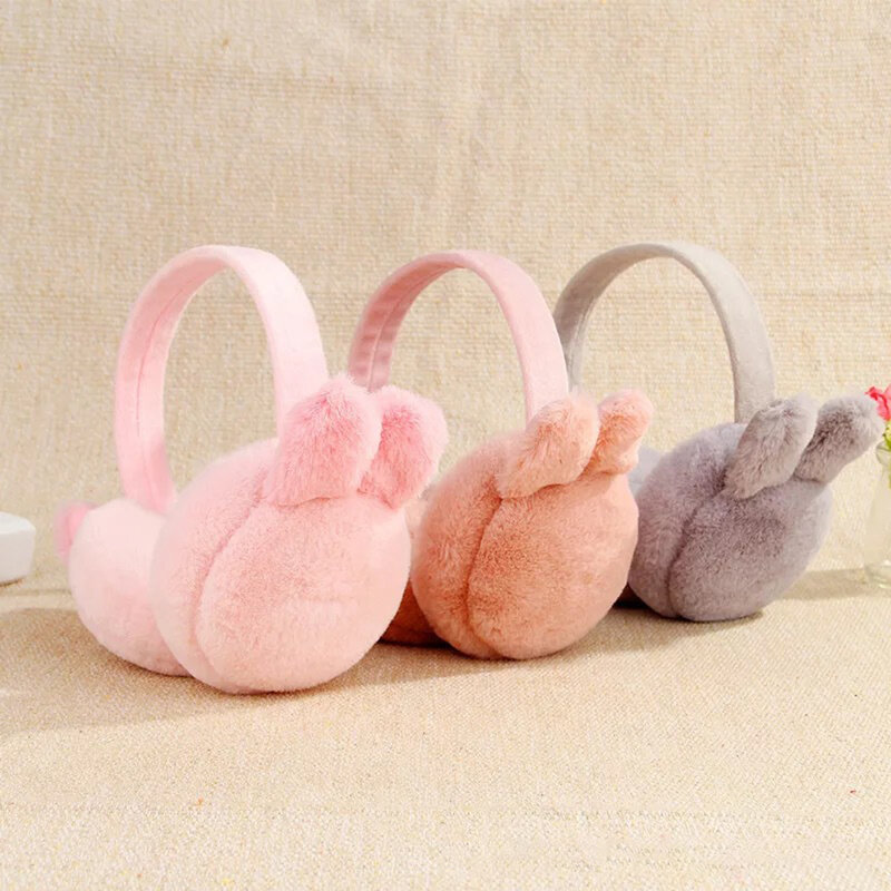 New Elegant Rabbit Ear Winter Earmuffs For Women Warm Earmuffs Ear Warmers Gifts For Girls Cover Ears Outdoor Riding Keep Warm