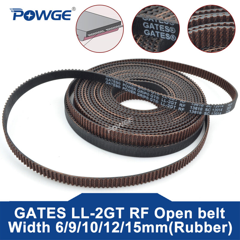 Powge gt2 LL-2GT rf 2gt-同期ベルト,オープン,幅6/9/10/mm,ゴム,低ほこり,低振動,voronゲート,3dプリンター