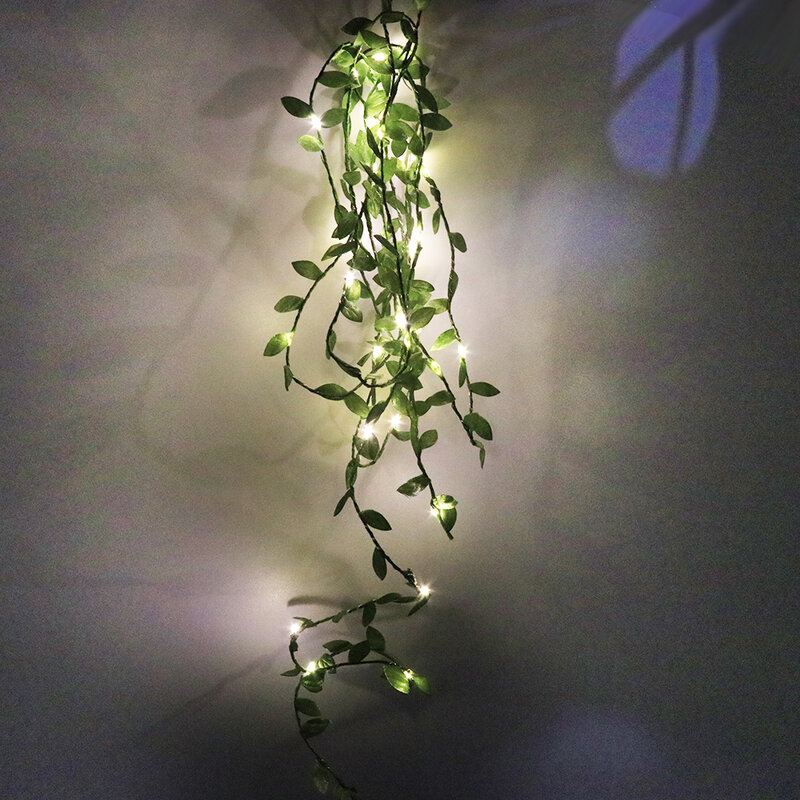 Светодиодная гирлянда с зелеными листьями, 2 м, 3 м, 5 м, 10 м