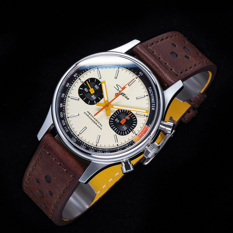 Sugess-Montre-bracelet chronographe mécanique pour homme, SeaghydrST19, mouvement à col de cygne, pilote, saphir, cristal, course V2, nouveau