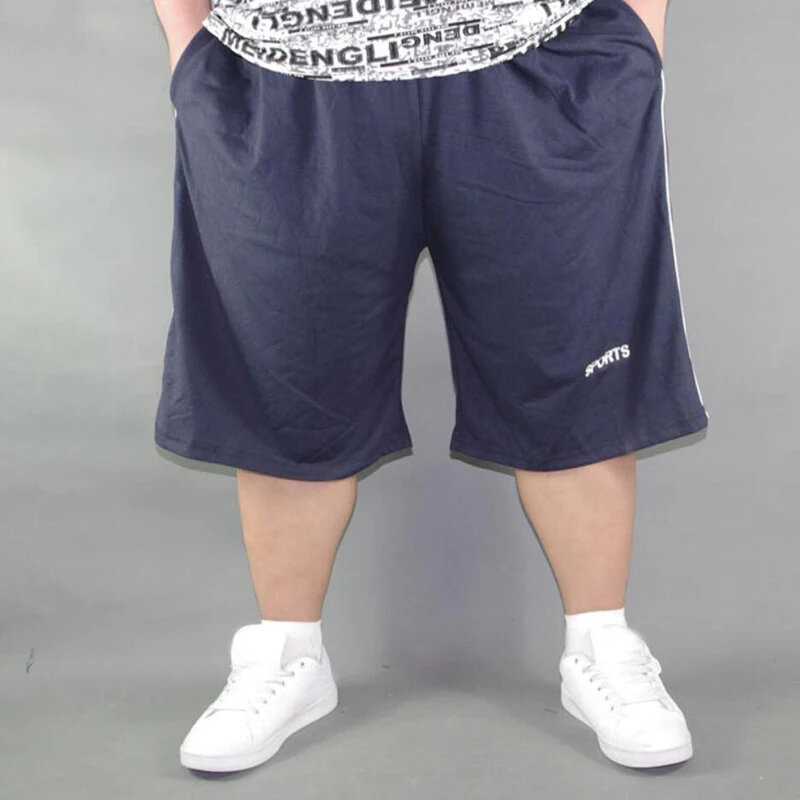 Men plus size shorts plus size 10XL 8XL 9XL waist 142cm summer large elastic sports casual loose large size 60 blue shorts