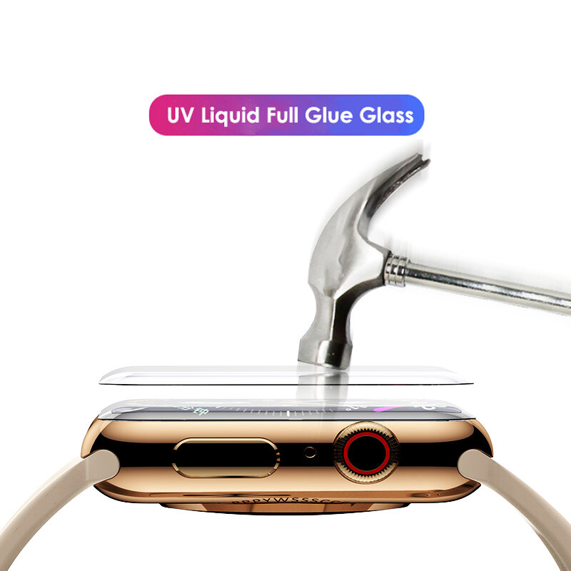 Нано жидкое УФ закаленное стекло для apple watch 5 4 3 2 44 мм 40 мм 42 мм 38 мм полная защитная пленка для iwatch
