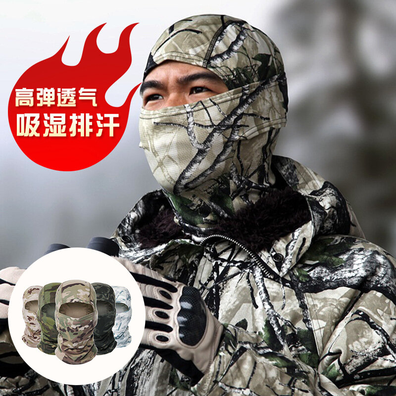 Pasamontañas de camuflaje táctico para hombre, máscara de protección facial completa para motocicletas, cubierta de protección para correr, senderismo, deporte, aislamiento cálido, bufandas de caza