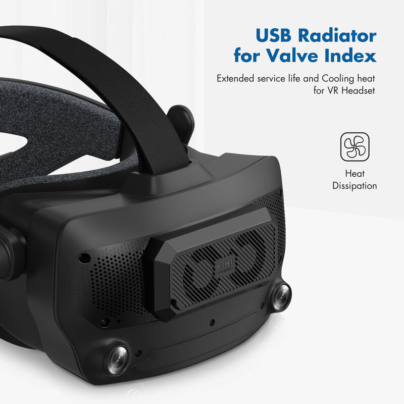 KIWI design Accesorios de Ventiladores de radiador USB para Valve Index, Calor de enfriamiento para Auriculares VR en el Juego VR y extiende la Vida útil de Valve Index