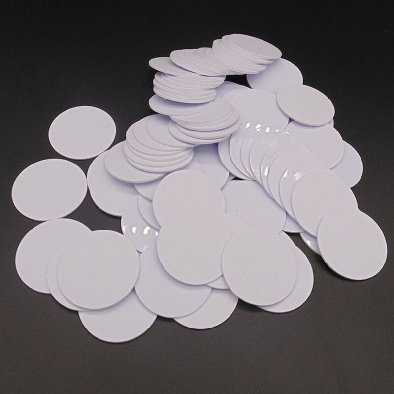 (10PCS/LOT) Tk4100 (EM4100) Read-only RFID Smart ID 125khz Tags Waterproof 25mmx1mm PVS Coin Cards In Access Control