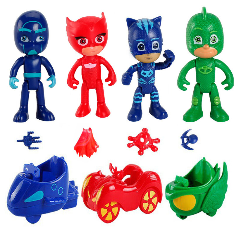 Nuovo Set di maschere Pj Toy Juguete Catboy Owlette Gekko Anime Figure giocattoli Set bambini sport all'aria aperta giocattoli regali di compleanno per bambini