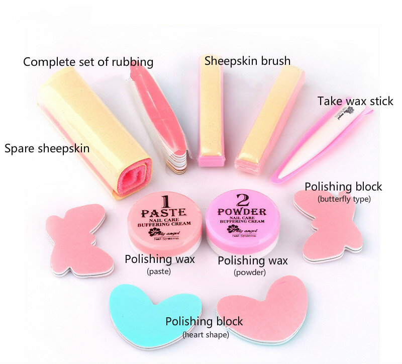 Nail Polish Wax Set High-end Beauty Care Tools SuppliesNail Rubbing Strip/ Wool Brush /Polishing Block/ Nail Polish Ing Wax