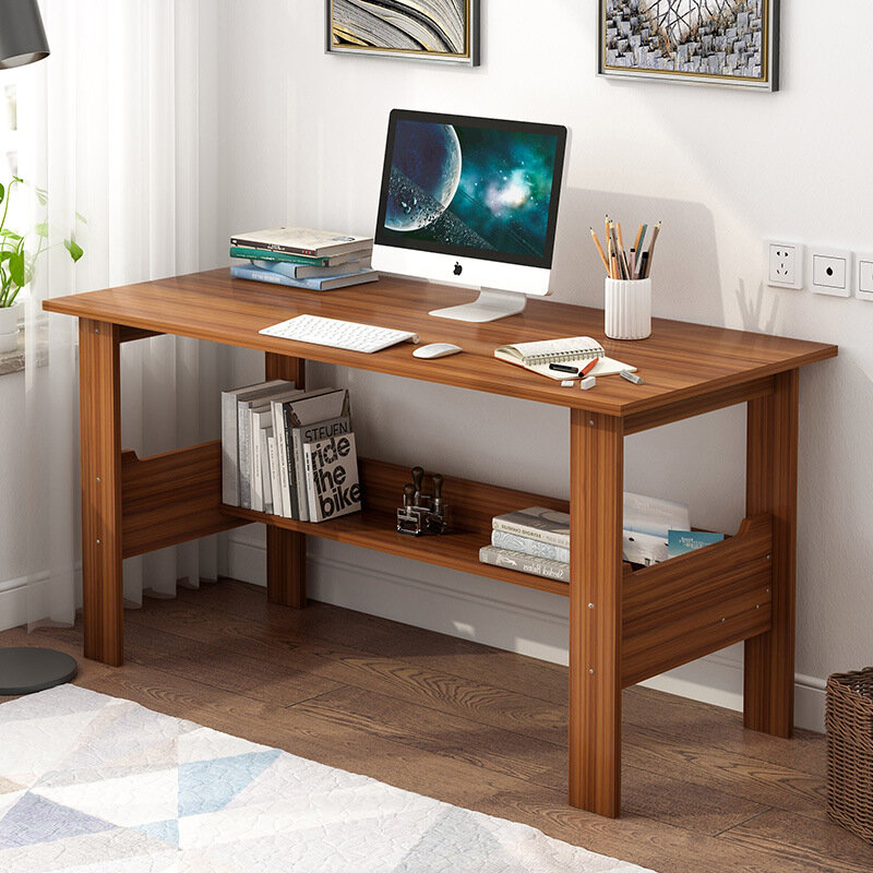 Деревянный компьютерный стол, минималистичный, для спальни, студенческого общежития, учебный стол, Одноместный письменный стол, стоячая оф...
