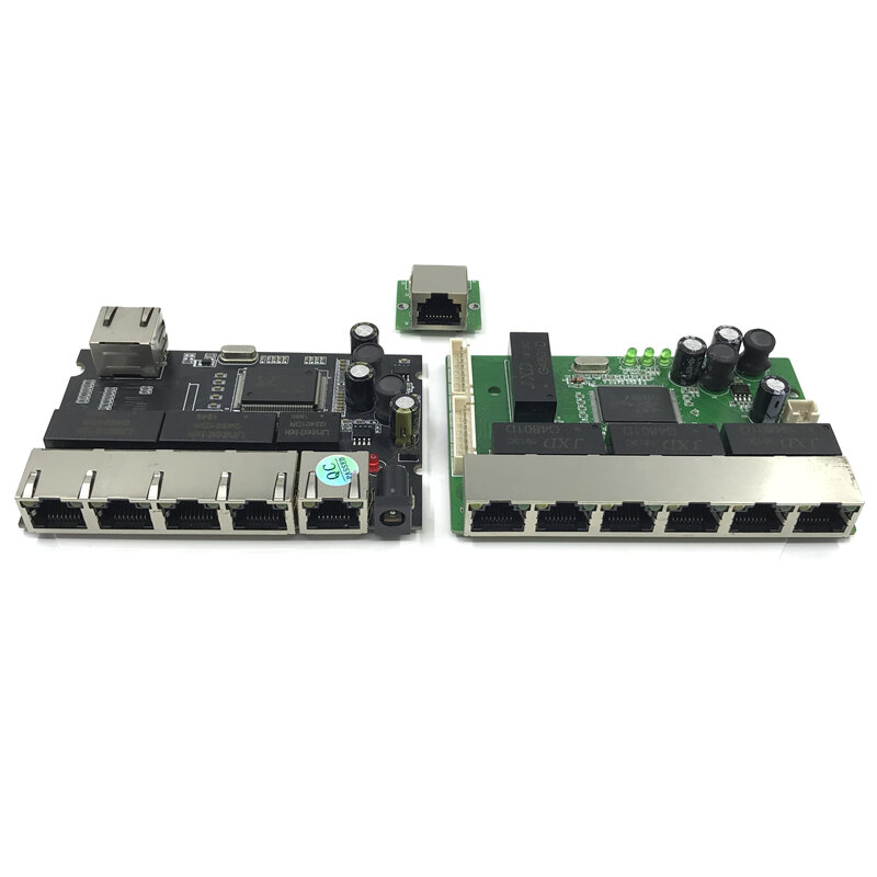 8 Port 10/100/1000 m OEM PBC Gigabit Ethernet Switch 8 Port erfüllt 8 pin way header hub 8way power pin pcb board OEM schroef gat