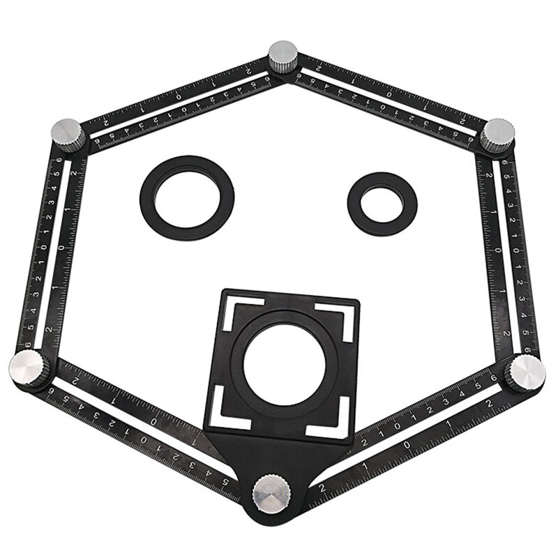 穴と穴のある6つの折りたたみ式アルミニウム合金定規,マッドタイル,グラス,固定パンチ,ユニバーサルフロアホール