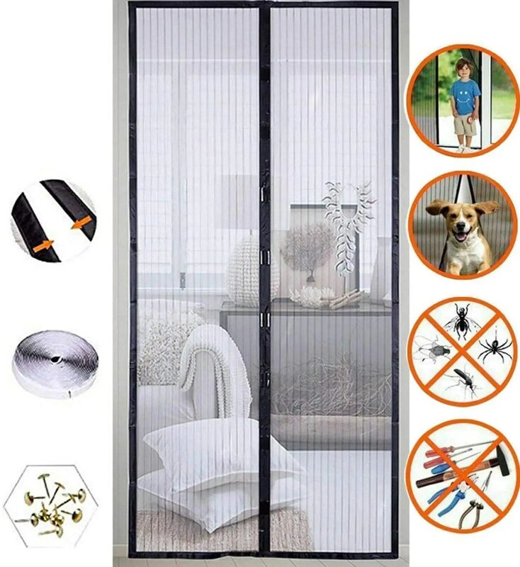 7 Sizes Mosquito Net Curtain Magnets Door Mesh Insect Sandfly Netting with Magnets on The Door Mesh Screen Magnets Hot