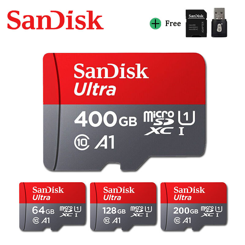 SanDisk Ultra Micro SD карта 128 Гб 64 ГБ 32 ГБ 16 ГБ 200 ГБ 256 Гб 400 Гб microsd карта памяти MicroSD/TF флэш-карта A1 для телефона