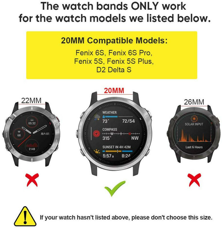 Gelang Jam Tangan 20Mm untuk Fenix 6S Pro Tali Gelang Silikon Lunak dengan Tali Gelang Cepat Pas untuk Jam Tangan Fenix 5S Plus
