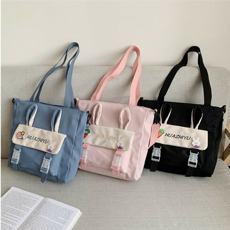 New One Shoulder Messenger Handbag Kawaii Rabbit Bag for Girls Fashion Designer Shopping Bag Canvas Tote Women's Bag