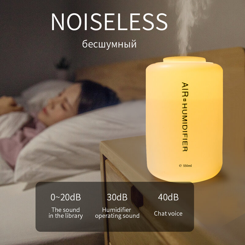 PIVOKA 500ML USB elektryczny Aroma dyfuzor powietrza ultradźwiękowy olejek eteryczny do nawilżacza wytwarzacz mgiełki do aromaterapii dla domu