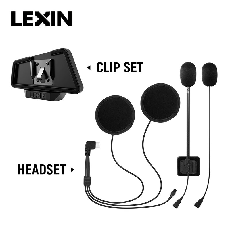 Lexin brand Moto intercom headset and metal clip accessories for lx-b4fm Pro Bluetooth helmet intercom headset plug