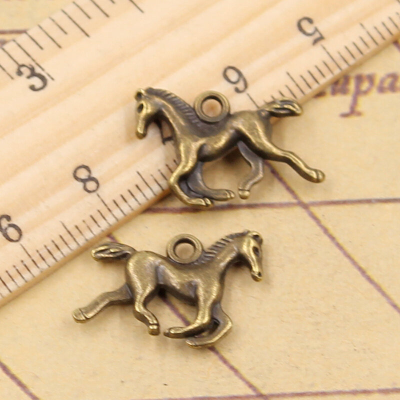 20 pièces breloques cheval de course 22x15mm tibétain Bronze argent couleur pendentifs Antique fabrication de bijoux bricolage artisanat à la main