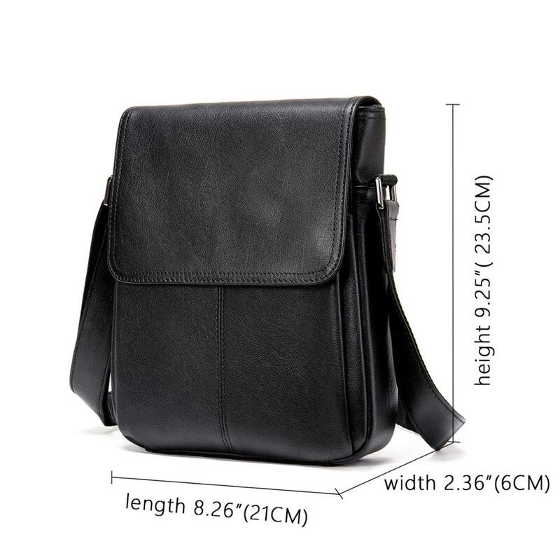 Westal-bolsa de couro genuíno para homens, sacos mensageiro preto, sacos laterais masculinos, bolsas transversais casuais, marido