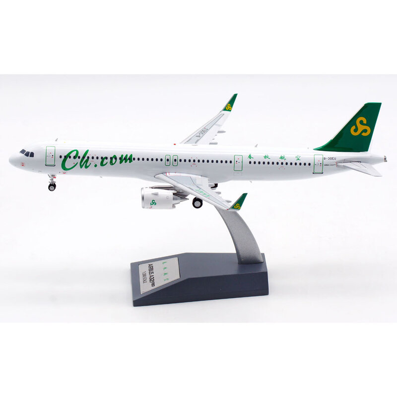 1:200 Alloy Collectible Plane Gift Aviation AV2052 Spring Airlines Airbus A321NEO Diecast Aircraft JET Model B-30EU With Stand