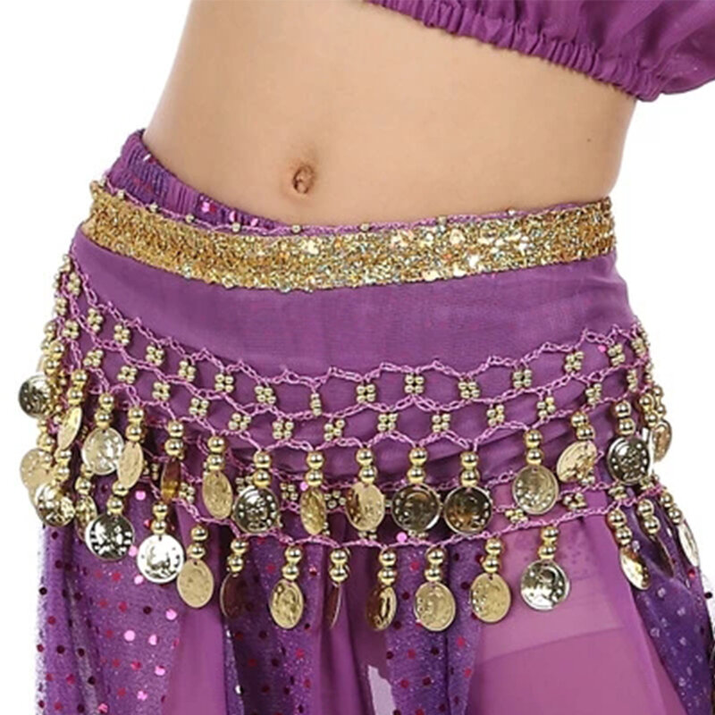 Metalowe monety dziecko łańcuszek w talii chusta na biodra taniec brzucha dla dzieci indyjska pas do tańca dla dzieci łańcuch do paska