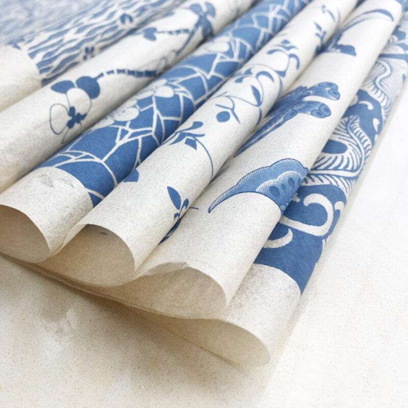 Бумага для переводной глазури, подглазурованная бумага для цветов Цзиндэчжэнь, сине-белая фарфоровая бумага для наклеек, 54x37 см, гончарная керамика г.