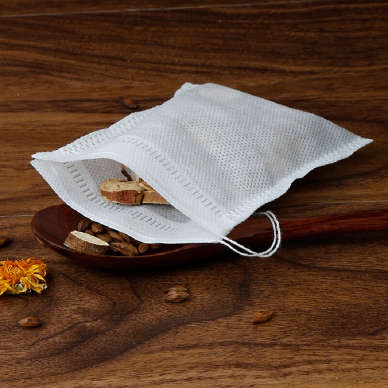 50/100 sacos de chá perfumados vazios dos pces/lote 5x7 cm com corda curam o papel de filtro do selo para o chá solto da erva bolsas de te