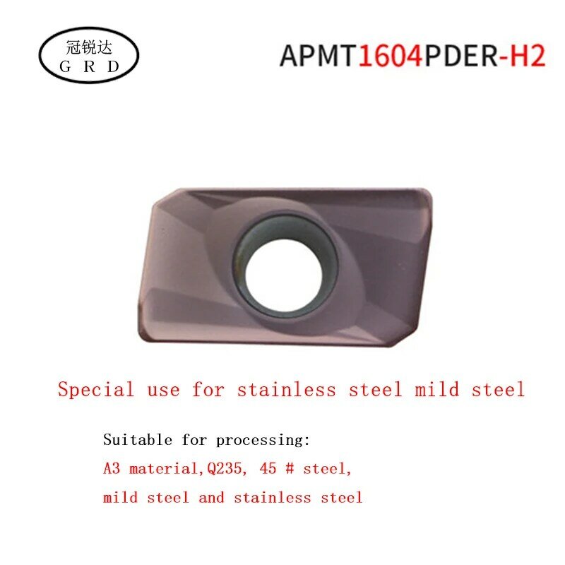Apmt1135 pder apmt1604 pder inserções é adequado para a moagem de aço inoxidável e aço suave ferramenta de gerencio carboneto inserção rosto