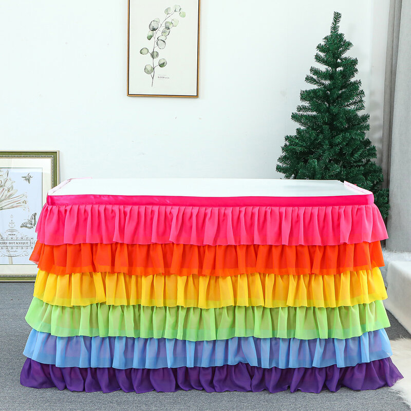 Wedding Party Tutu Tulle Table Skirt Cover Tableware Cloth Baby Shower Party Home Decor Table Skirting Birthday Party