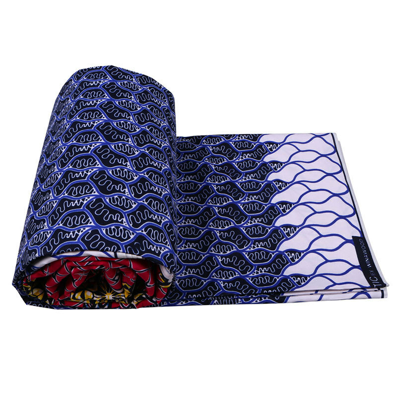 2019 Latest Arrivals African Nigeria Ankara Real Wax High Quality Sapphire Blue Printed Polyester Fabric