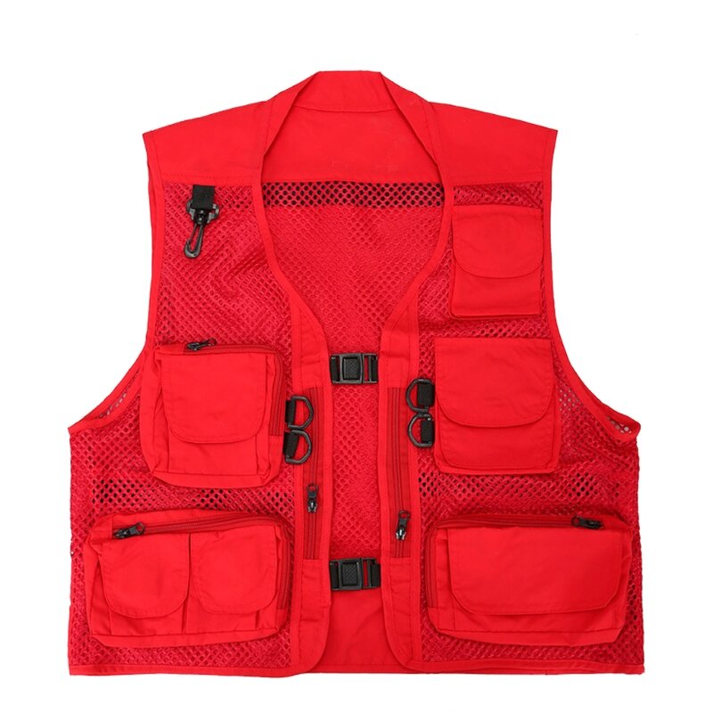 N58b colete de secagem rápida masculino, colete de malha camuflada portátil com vários bolsos, respirável e de segurança para áreas externas verão