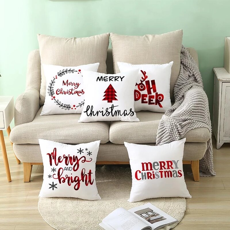 Fodera per cuscino natalizio da 45cm Navidad decorazioni natalizie per la casa 2023 natale Noel ornamenti di natale regali di capodanno 2024
