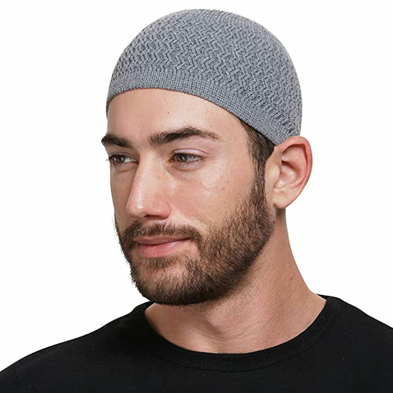 Zimowe dzianiny muzułmańskie mężczyźni modlitwa kapelusze Unisex czapki czapka ciepłe islamski Ramadan żydowski Kippah Homme kapelusz odkryty Wrap czapki