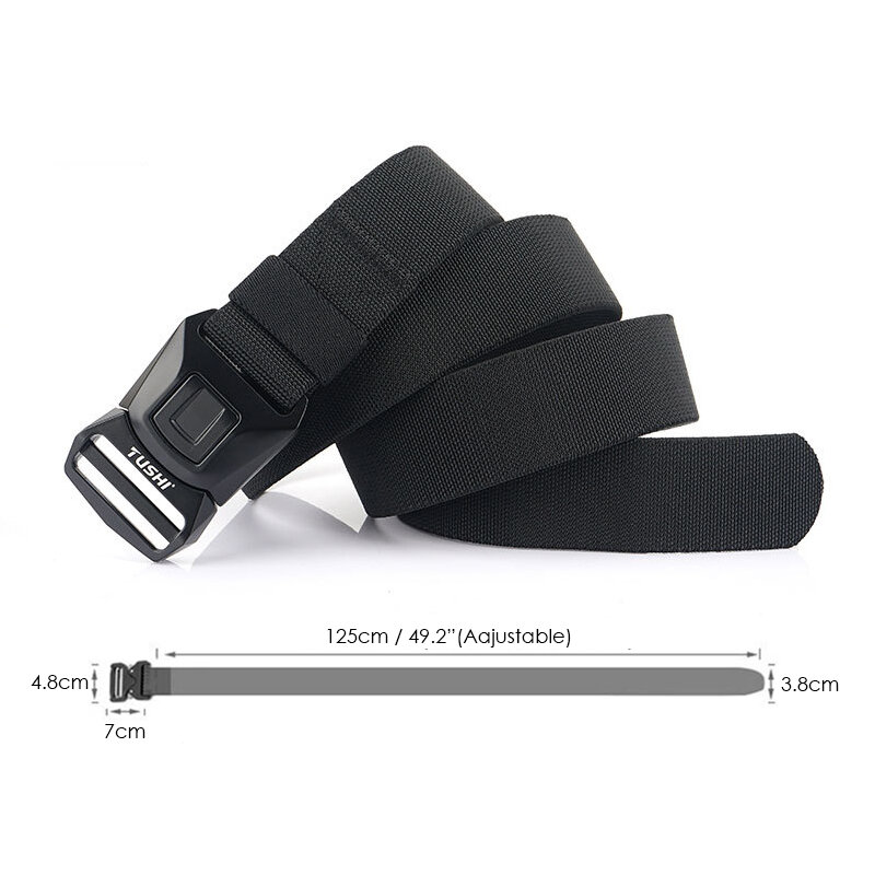 VATLTY New Brown Elastic Belt for Men Alloy Buckle Quick Unlock Tactical Military Belt Male Black Belt  Jeans Girdle Waistband