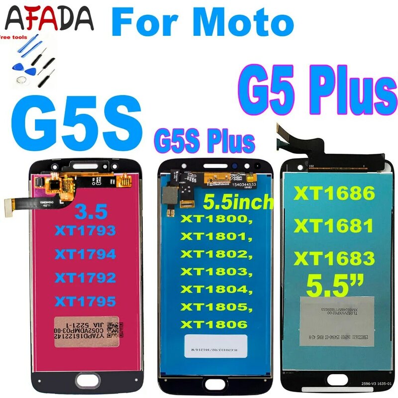 Original สำหรับ Motorola Moto G5S Plus XT1802 XT1803 XT1805 XT1086 G5 Plus XT1686 XT1681 XT1683จอแสดงผล LCd หน้าจอสัมผัส