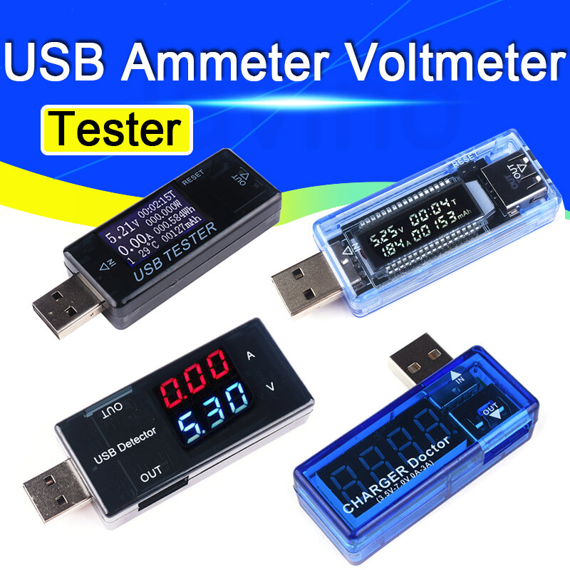 Usb Voltmeter Amperemeter Stroom Spanning Tester Lcd Digitale Display Power Batterij Capaciteit Tester Meting Usb Charge Indicator