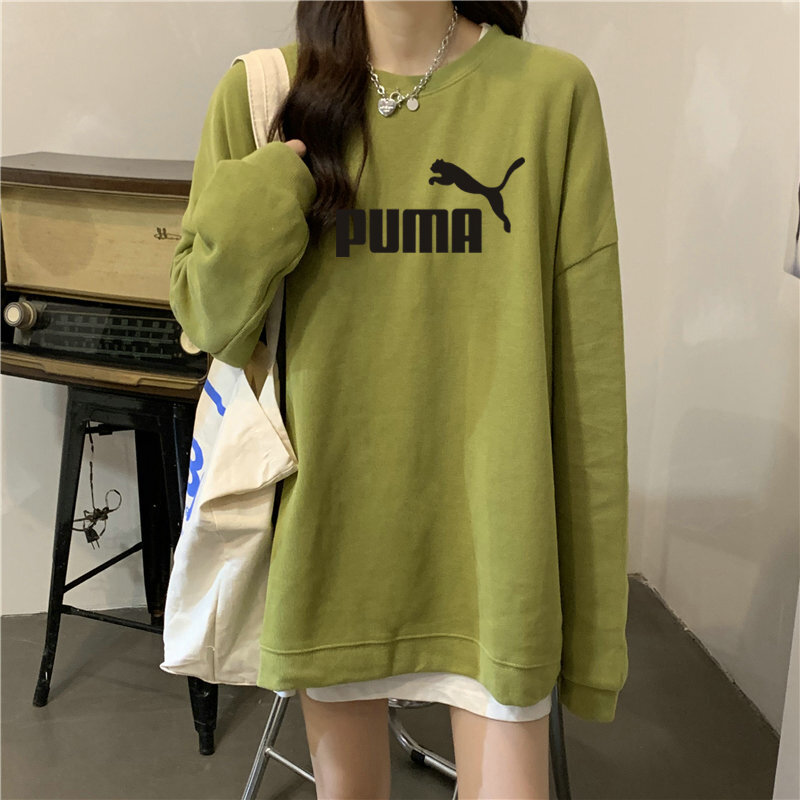 PUMA- 2021 the latest brand designer women's autumn/winter pullover with round neck and long sleeves