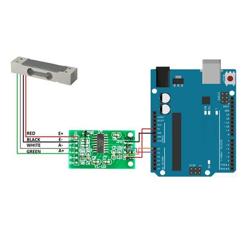 Sensor de pesaje de peso de celda de carga de escala 500g + módulo AD HX711 de 24bits para Arduino DIY RCmall