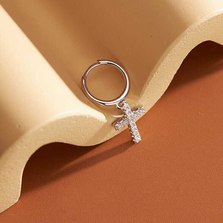 Nuovo arrivo orecchini in argento Sterling 925 zircone croce orecchini pendenti per le donne regalo di compleanno orecchini gioielli di moda