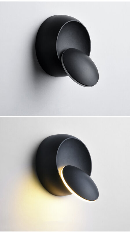 Nowy projekt kinkiet 6W nowoczesny 360 stopni obrotowy LED kinkiet kinkiet kryty dekoracyjne lampa do sypialni kinkiet AC85-265V