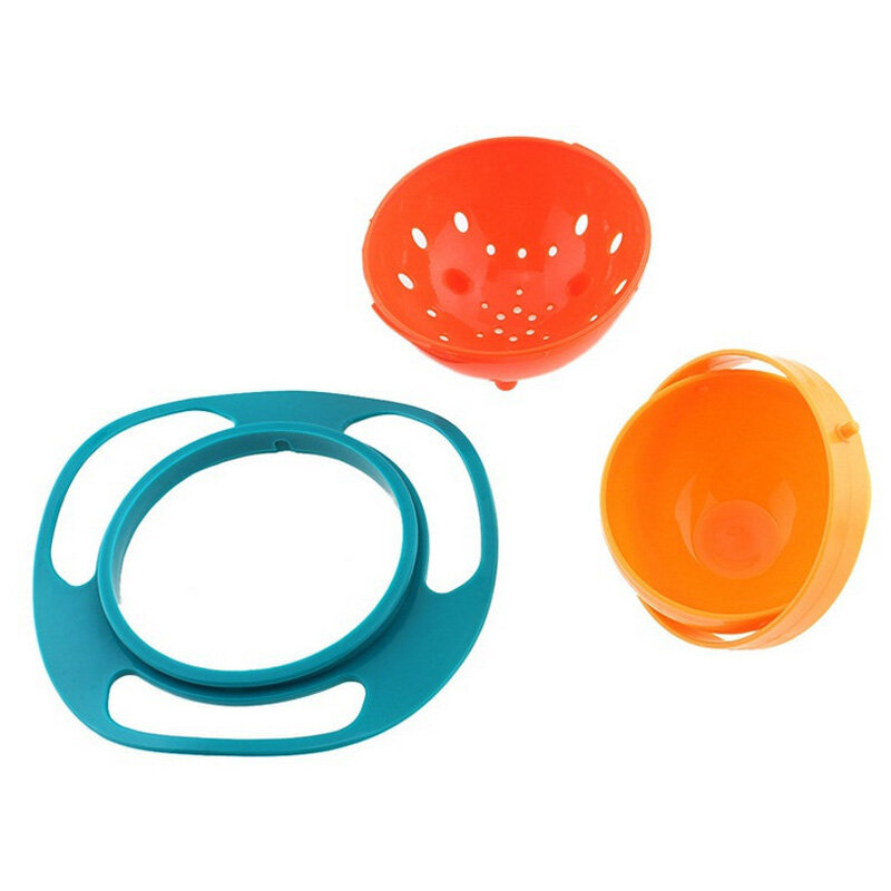 Mangkuk makan bayi Universal, mangkuk Gyro desain praktis putar anak-anak, payung Gyro baru 360 tahan tumpahan