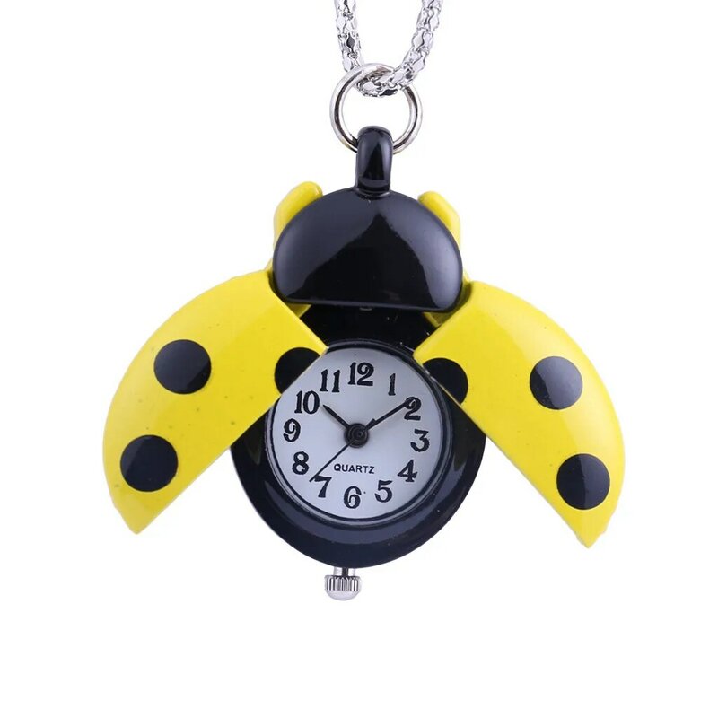 New Creatively Fashion Small Ladybug Pocket Watch Fashion Accessories Pocket Watch Lovely With Luxury Necklace