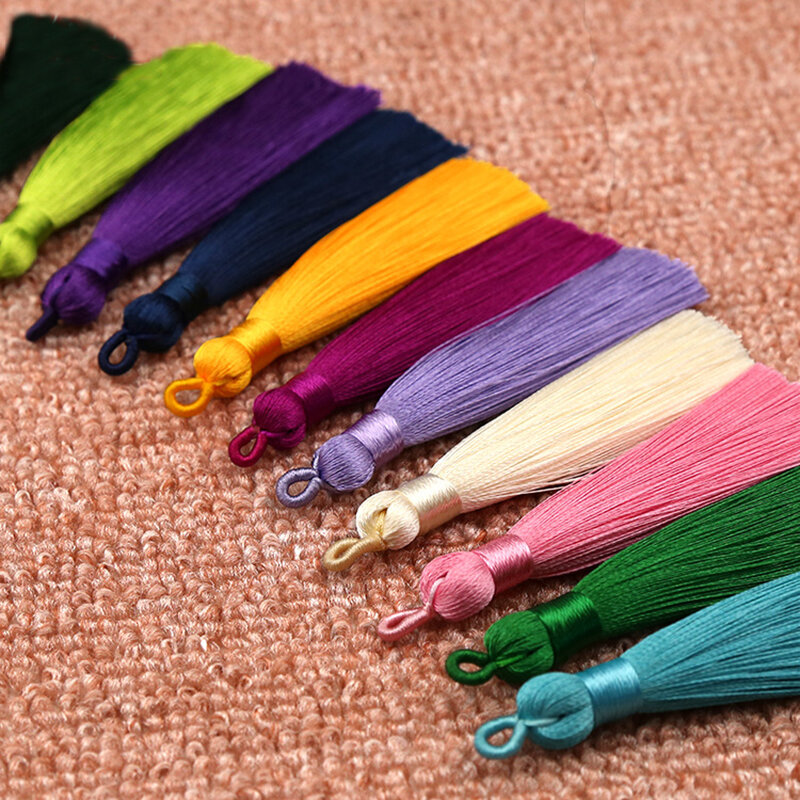 10Pcs 8Cm Kleurrijke Katoen Zijde Kwastje Borstel Voor Oorbel Charm Maken Sati Kwasten Hanger Diy Sieraden Handgemaakte ambachten