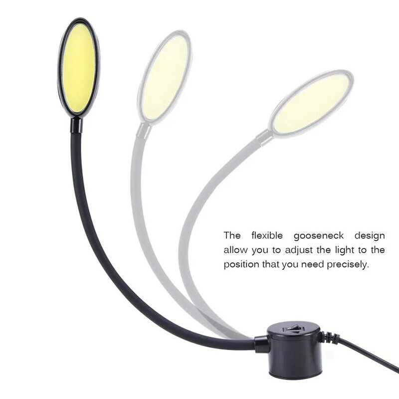 Lampe de Travail Flexible Multifonction COB 3W/6W/8W, Lumière LED Brillante pour Machine à Coudre les Vêtements, pour Établi, Tour, Perceuse, Presse