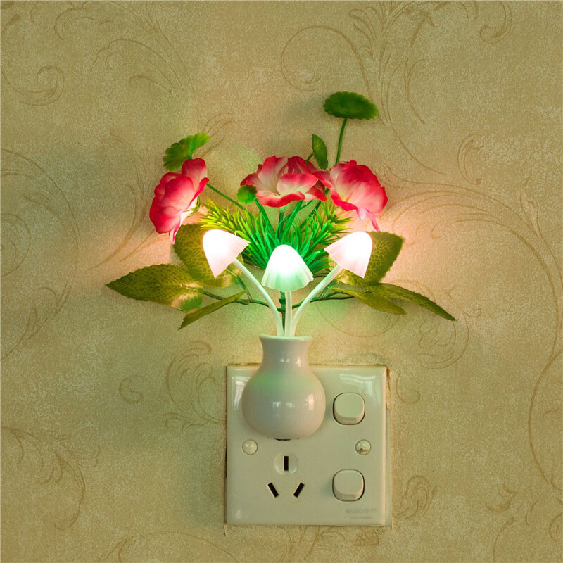Mini Warna-warni Lampu Malam LED US EU Plug Lampu Sensor Kreatif untuk Dekorasi Rumah Romantis Kecil Kebaruan Malam