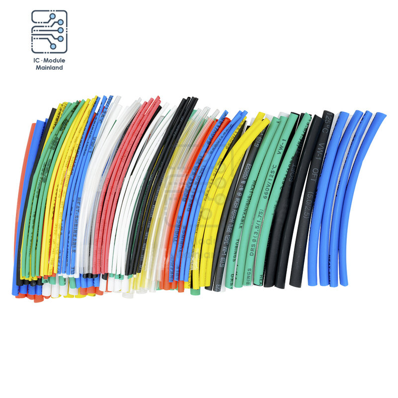 140 шт., термоусадочные трубки для изоляции автомобильных кабелей, 5 размеров, 7 цветов